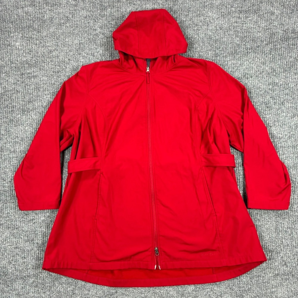Free Tech Womens Hooded Jacket Plus Size 3X Red Full Zip Outdoor
